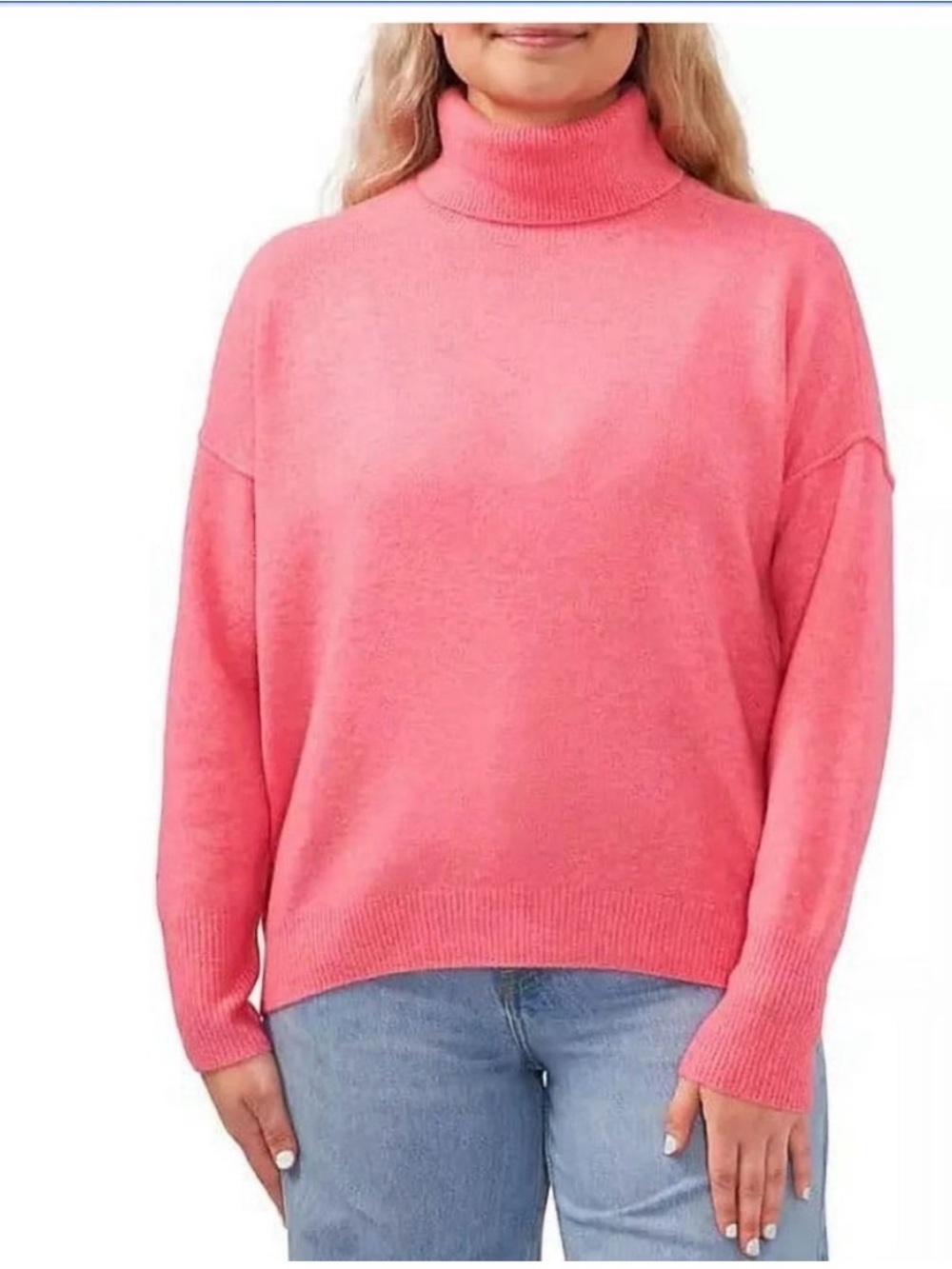 Vince Camuto Women's Pink Turtleneck Sweater
